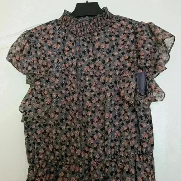 Pink purple floral 1 State dress  from Melanie Lynn bnwt asymmetric hem line - Picture 4 of 13